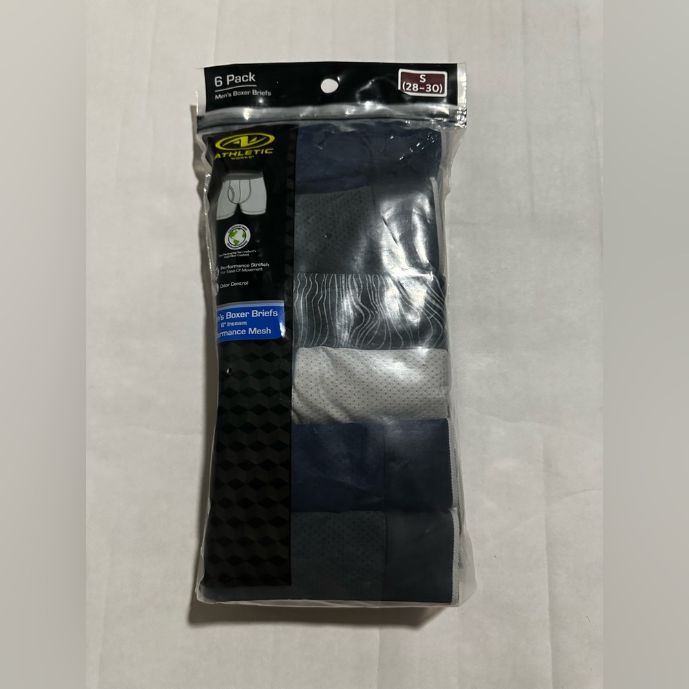Athletic Works Men's Boxer Briefs - Black and Blue